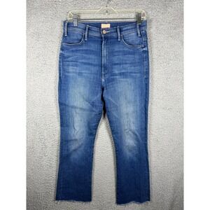 Mother The Hustler Ankle Fray Jeans‎ Balls Of Yarn Blue High Rise Bootcut 29